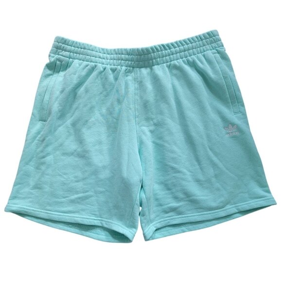 Adidas Essential Teal Green 100% Cotton Lounge Activewear Shorts Men's 2XL - Picture 1 of 7